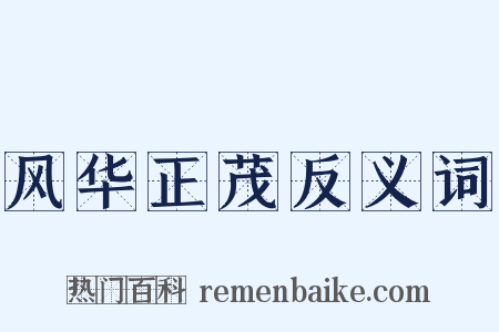 风华正茂反义词是什么意思的图片